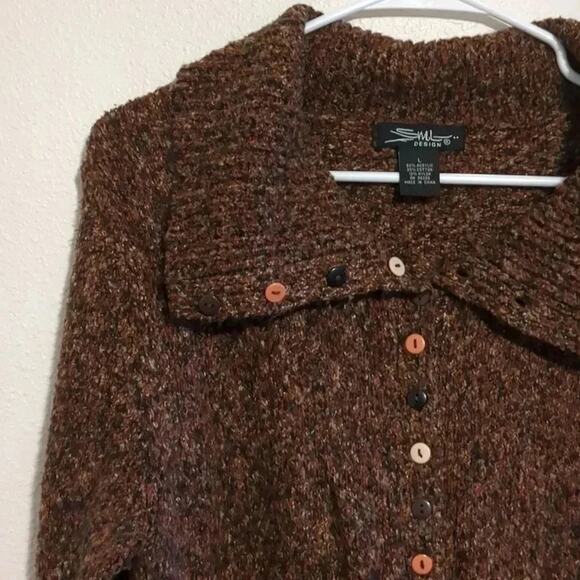 SML design multicolored button down cardigan size L - Picture 4 of 5